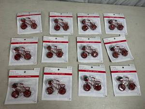 lot 345 image: 12 New Ashland Tiny Treasures Mini Bicycle - Mini Embellishment  Decoration