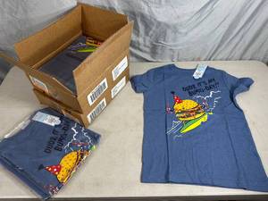 lot 351 image: 15 New Youth Small T-Shirts - Dude Its My Burg-Day