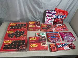 lot 358 image: Assorted Candy, Chocolate Covered Cherries, Dots, Tootsie Pops, Fruit Chews, and More