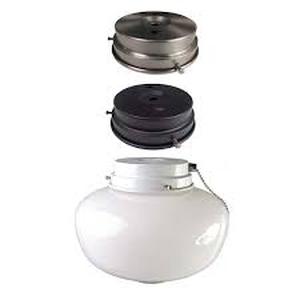 lot 25 image: Lot of Hampton Bay 1-Light Multi-Finish Ceiling Fan Globe LED Light Kit  Customer Returns See Pictures