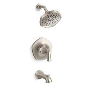 lot 36 image: KOHLER Sundae Single-Handle 3-Spray Tub and Shower Faucet 1.75 GPM in Vibrant Brushed Nickel (Valve Included) Customer Returns See Pictures