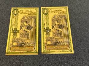 lot 41 image: 2 - Nevada 1 Goldback 11000th 24K Gold Each
