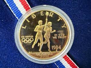 lot 50 image: 1984 Olympic Gold Ten Dollar Gold Coin