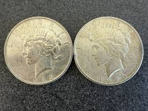 lot 68 image: 2 - 1923 Peace Silver Dollars