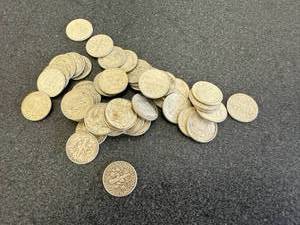 lot 71 image: Full Roll (50) Roosevelt Silver Dimes