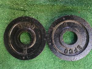 lot 55 image: Lots of a pair of 5LB 2-Inch Weight Plates (USED)