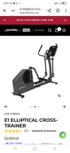 lot 58 image: Like Fitness Commercial Elliptical X3 (Used, functions like new) Sold online for over $3000