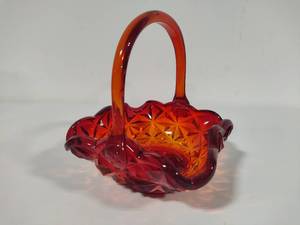 lot 11 image: Indiana Glass Amberina Basket