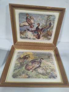 lot 86 image: Charles De Feo Framed Wildlife Art (2pcs)