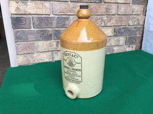 lot 102 image: Vintage Larkhall Brewery Pottery Dispenser Jug
