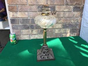 lot 106 image: Antique Oil Lamp Base - 16 12 Tall