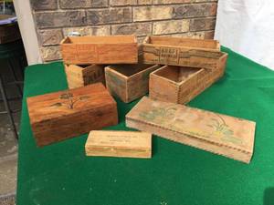 lot 108 image: Antique Wooden Boxes - Cheese Boxes