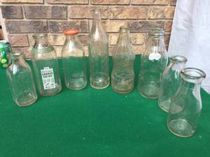 lot 132 image: Vintage Milk-Soda Pop Bottles - Keno - Bireleys - Minnesota Milk - Anderson Dairy