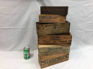 lot 144 image: Vintage Wooden Cheese Boxes