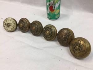 lot 148 image: Vintage Architectural Ornate Brass Door Knobs