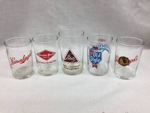 lot 152 image: (5) Small Collector Beer Glasses