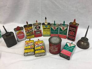 lot 171 image: Variety Small Oil Cans - Some Contents