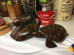 lot 193 image: Ironwood Carved Turtle & Duck