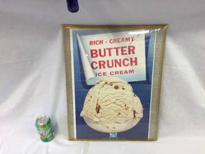 lot 222 image: Vintage Buttercrunch Ice Cream Poster - 16 x 20