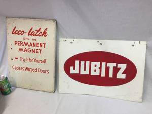 lot 225 image: (2) Vintage Advertiser Signs