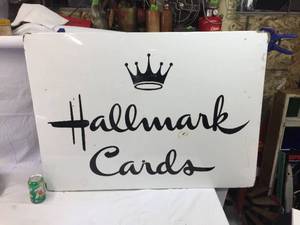 lot 318 image: Heavy Vintage Porcelain Hallmark Cards - Dealer Sign
