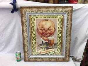 lot 320 image: Vintage Framed Cinci Cream Lager Beer Poster