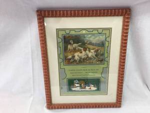 lot 224 image: Vintage Framed Bank Advertiser Calendar - Seasons Greetings