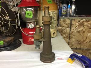lot 236 image: Vintage Oakland Brass Fire Hose Nozzle - Nice