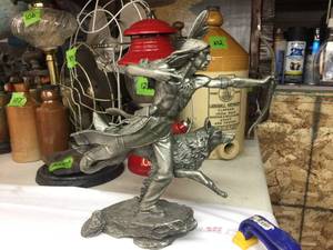 Impressive Pewter Sioux Indian "The Hunter" by Jim Ponter