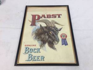 lot 260 image: Vintage Pabst Bock Beer Advertiser - In a Frame 12 x 16