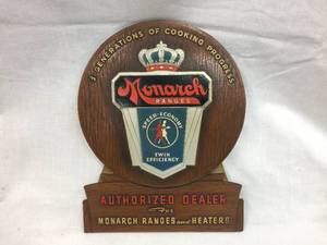 lot 268 image: Vintage Monarch Rangers - Embossed Dealer Sign - Unused