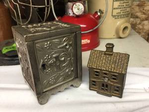 lot 275 image: 2 Antique Metal Coin Banks - Including J&E Stevens