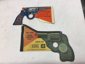 lot 277 image: Vintage Pistol Themed Paper AdvertiserInvite