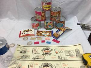 lot 293 image: Vintage Nut Cans (empty) & Advertisers