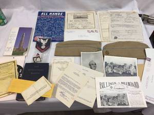 lot 294 image: Vintage U.S. Navy Items Including WWII