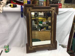 lot 313 image: Wooden Frame - Beveled Glass Mirror - 21 x 30