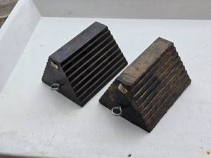 lot 6 image: Rubber Wheel Chocks with Eye Bolts