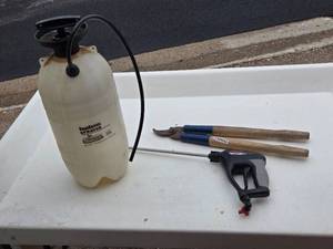 lot 36 image: Garden Sprayer with Battery Operated Spray Gun (Untested) - Pruner