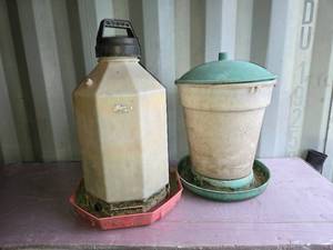 lot 60 image: Pair of Chicken Waterers