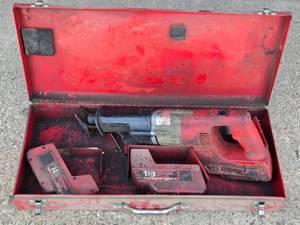 lot 129 image: Milwaukee 18V Sawzall with Case and Batteries (untested)