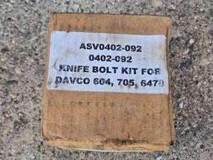 lot 136 image: Davco Knife Bolt Kit for ASV Models for Davco models 604, 705, and 6470, with the part number ASV0402-092