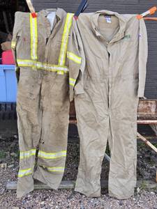 lot 149 image: Flame-Resistant Coveralls Size 48RG, Regular Coveralls Size L, Cowboy Hat Holder and Propane Torch with Cap and Wire Guard