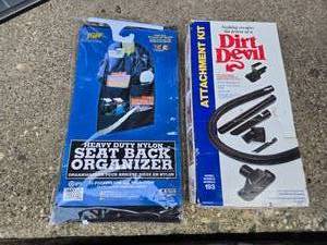 lot 165 image: Heavy Duty Seat Back Organizer and Dirt Devil Attachment Kit