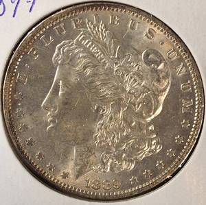 lot 13 image: 1889-P Morgan Silver Dollar MS 65 