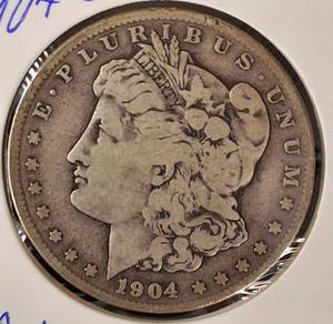 lot 20 image: 1904-S Morgan Silver Dollar -RARE