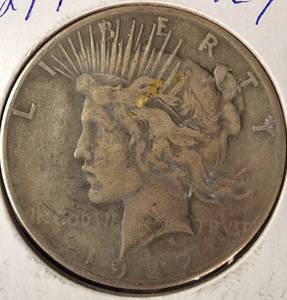 lot 23 image: 1927-P  Peace Silver Dollar