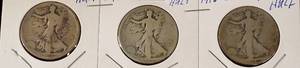lot 31 image: 1918 P-D-S  Liberty Half Dollars