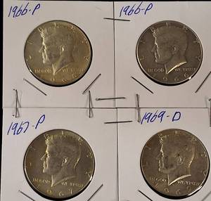 lot 35 image: 4 Kennedy 40% Silver Halfs