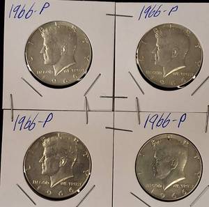 lot 36 image: 4 Kennedy 40% Silver Halfs
