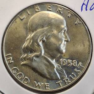 lot 42 image: 1958- D Franklin Half From Mint Set